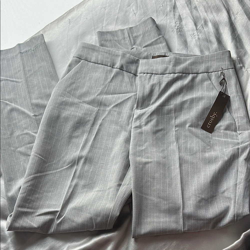 Women’s Crosby Gray Striped Formal Pants